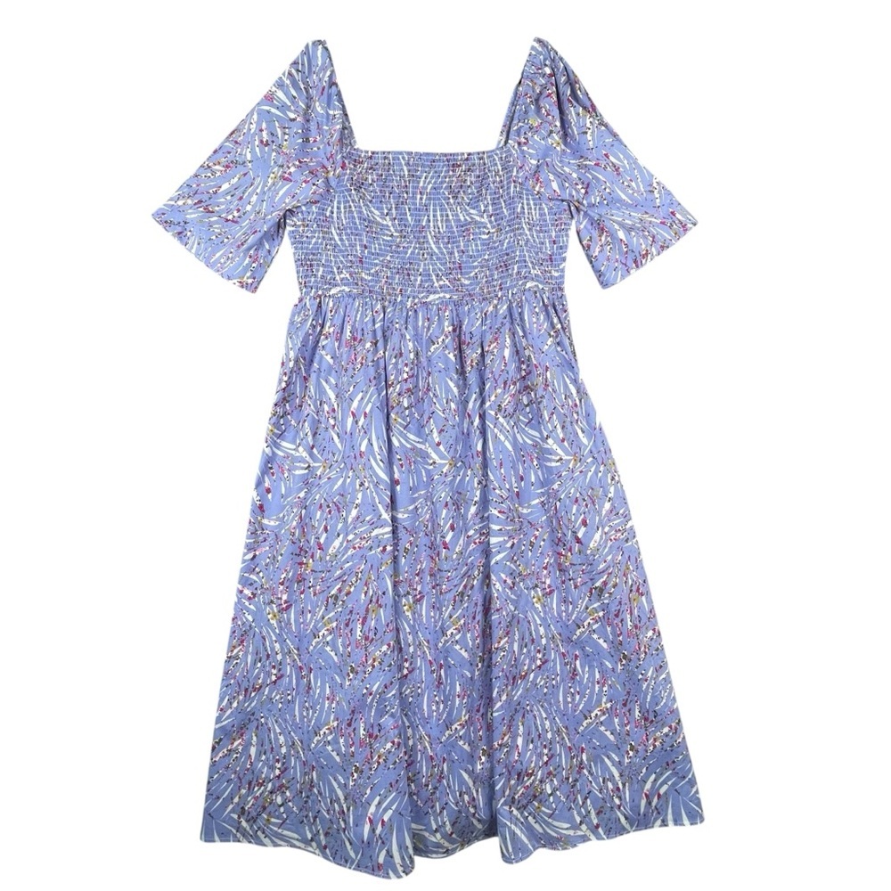 Eloquii Elements Puff Sleeve Zebra Print Smocked … - image 1